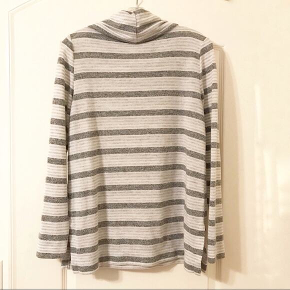 Loft Stripe Cowlneck lightweight Pullover Sweater - Picture 2 of 7